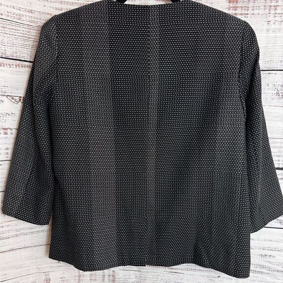 Eileen Fisher jacket Womens Sz M P tweed open Neck Blazer cotton Woven Patterns - Picture 4 of 10